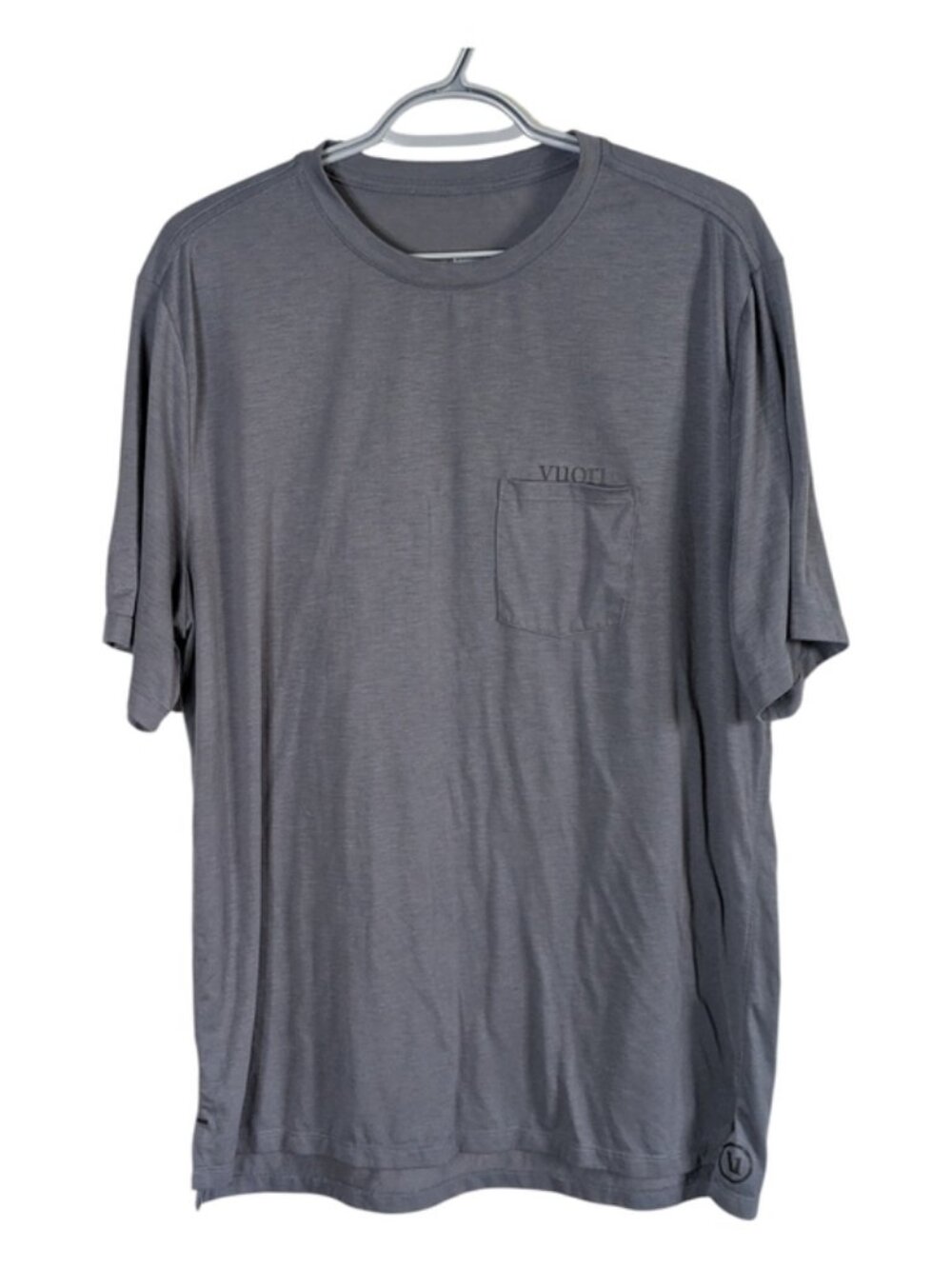 Vuori Current Pocket Tee Men’s XL Performance Stretch Wicking Athletic Charcoal